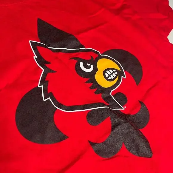 Champion Louisville Cardinals Fleur-de-Lis Logo T-Shirt Men’s XL Red NCAA Cotton - Picture 5 of 5
